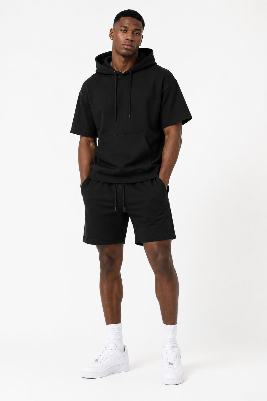 Luxury Fleece Hoodie Set - Black