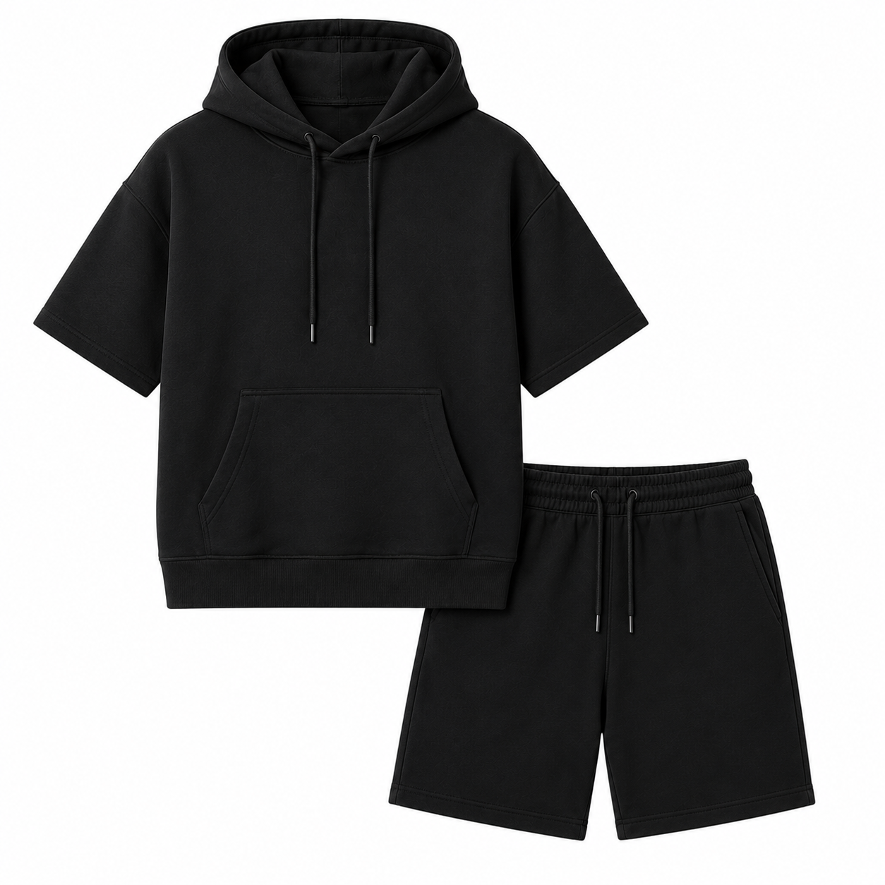 Luxury Fleece Hoodie Set - Black
