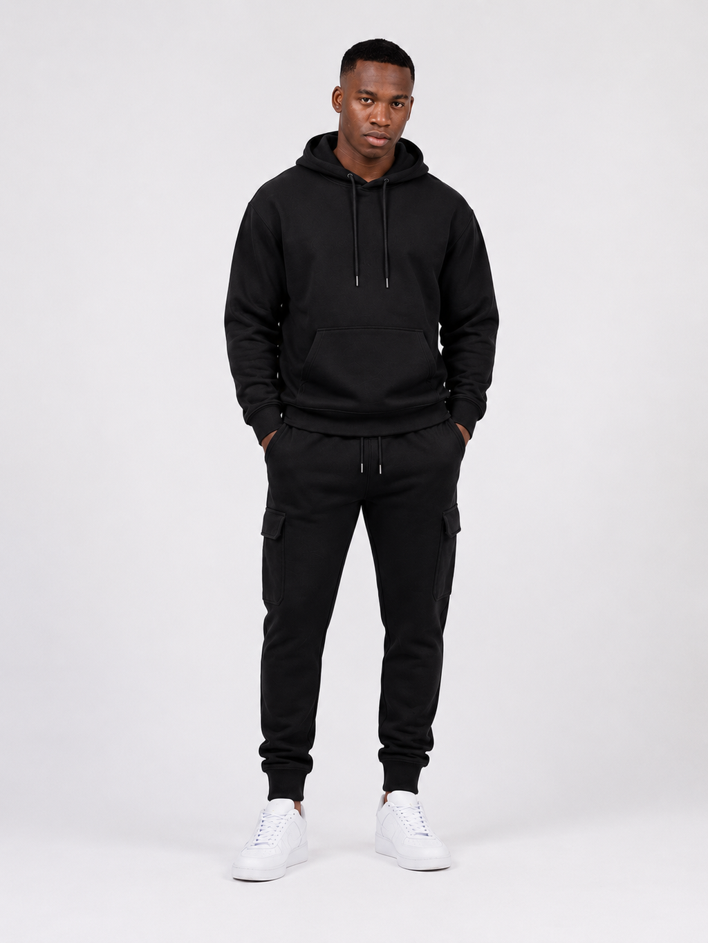 Luxury Fleece Hoodie Set - Black