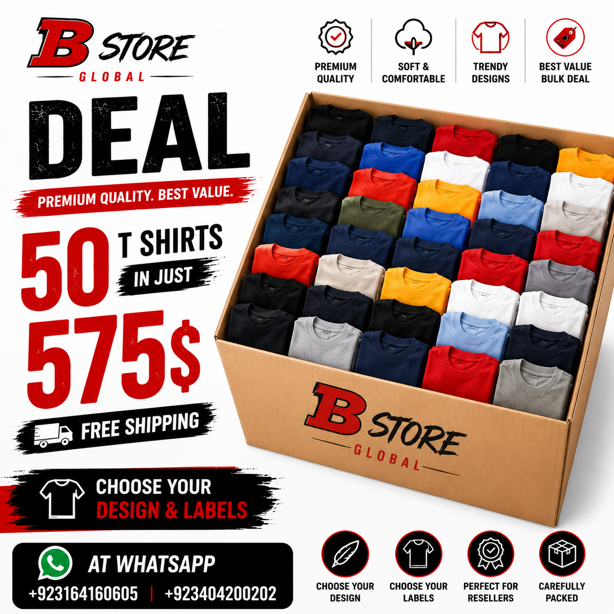 50 Premium T-Shirts Bulk Deal – Only $575 | Free Shipping