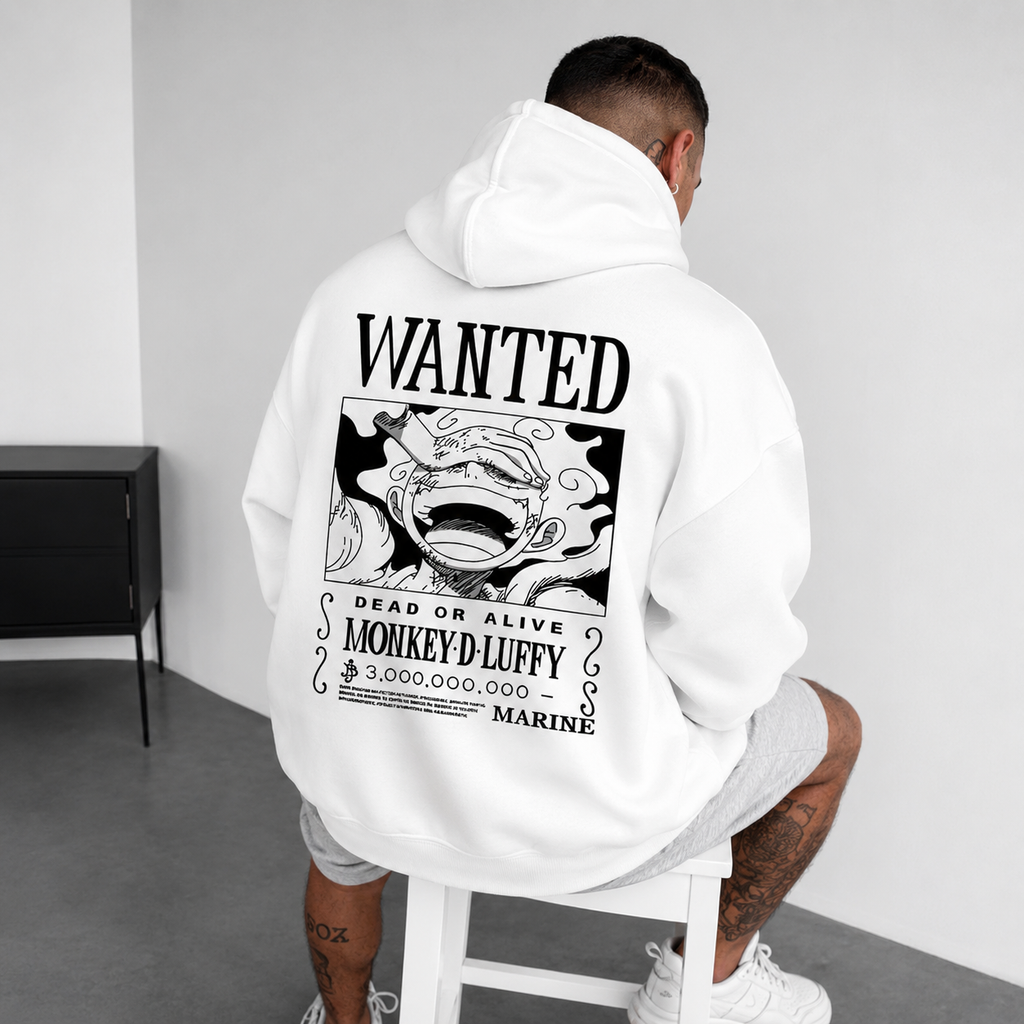 Wanted Luffy Oversized Graphic Hoodie
