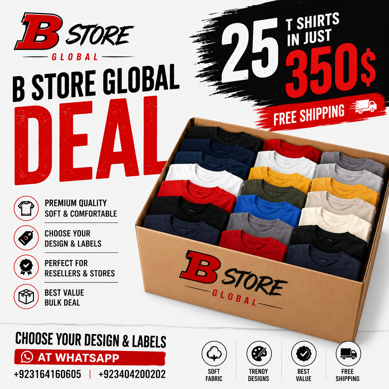 25 Premium T-Shirts Bulk Deal – Only $350 | Free Shipping