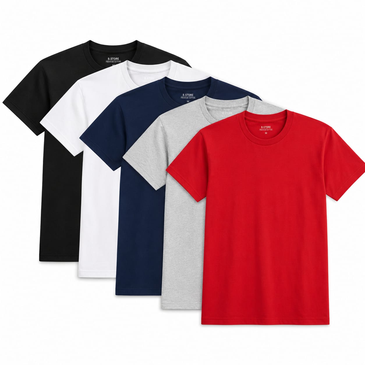 Pack of 5 Cotton Basic Tee