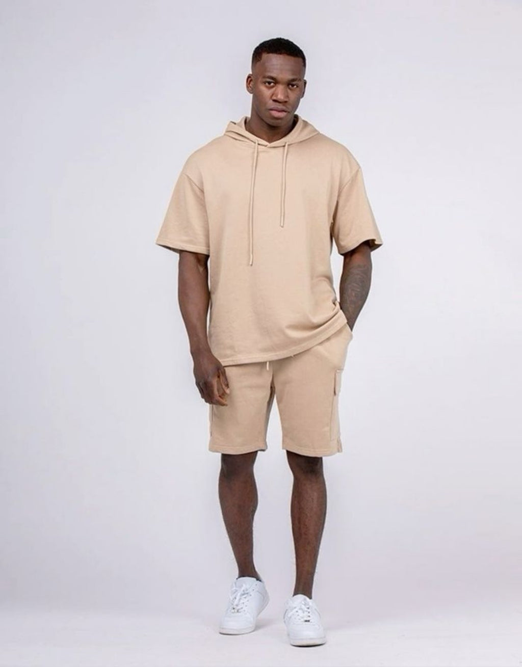 Luxury Fleece Hoodie Set - beige