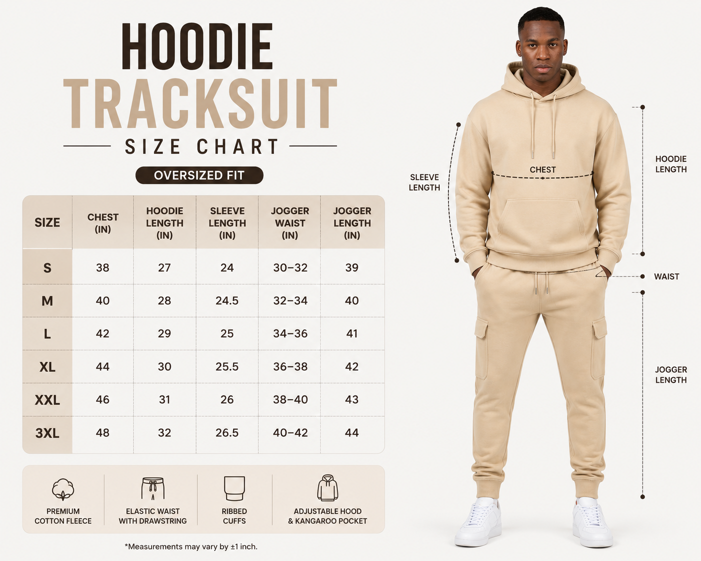 Luxury Fleece Hoodie Set - Black