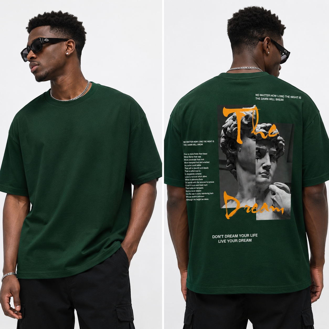 The Dream Graphic Oversized T-Shirt – Forest Green