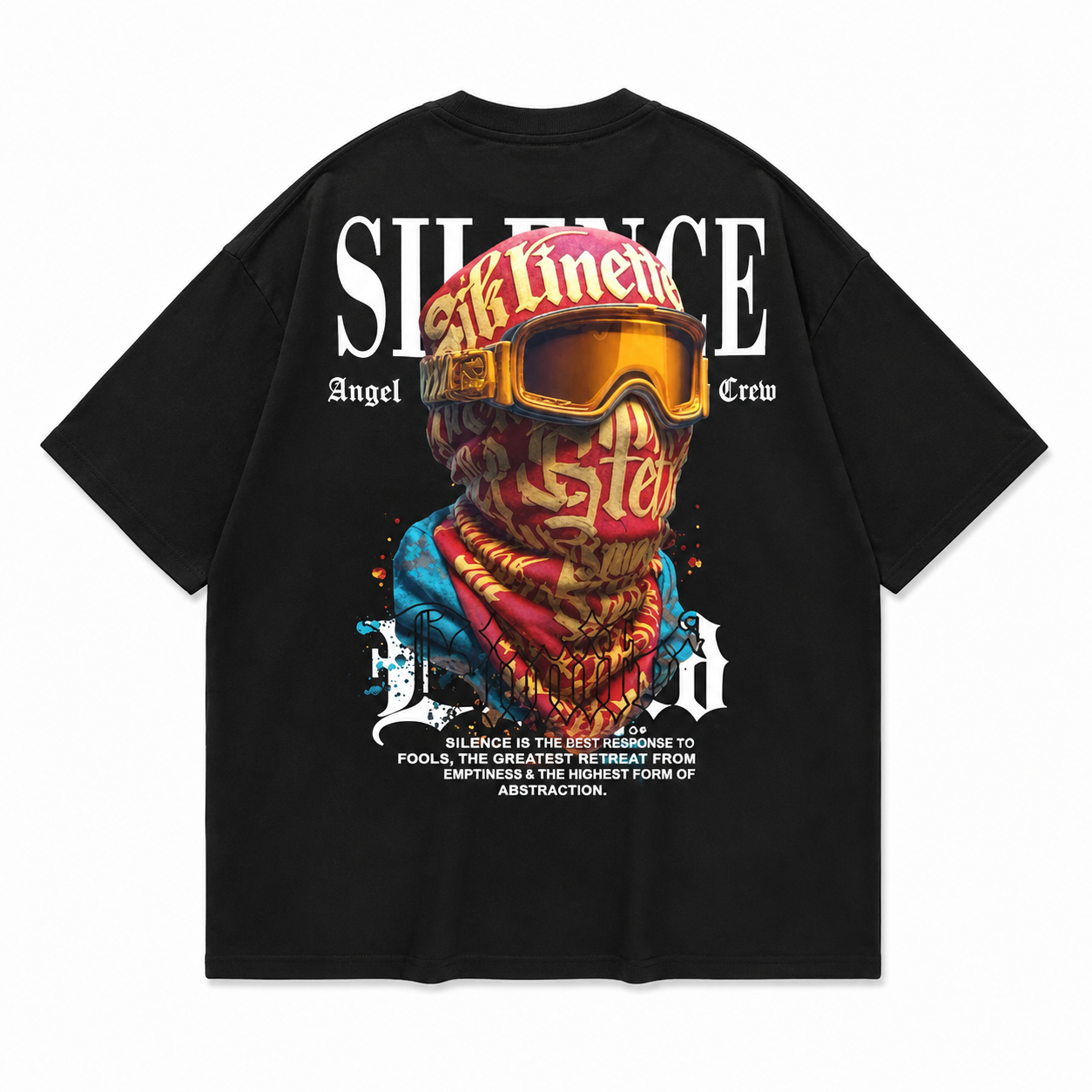 Silence Graphic Oversized T-Shirt – Black