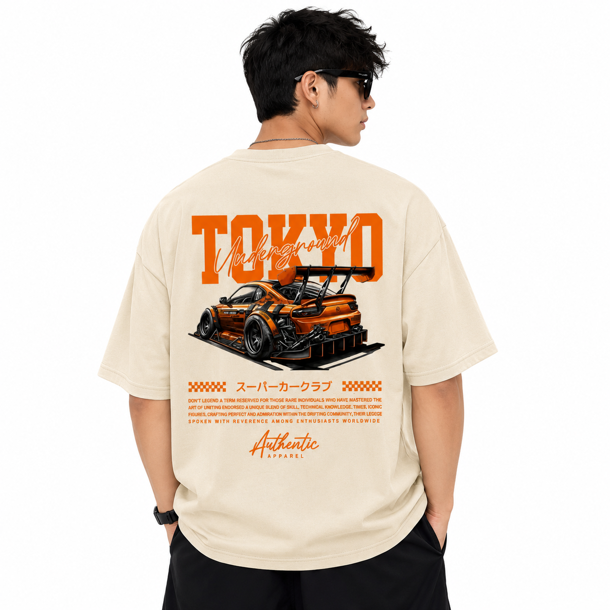 Tokyo Underground Graphic Oversized T-Shirt – Cream