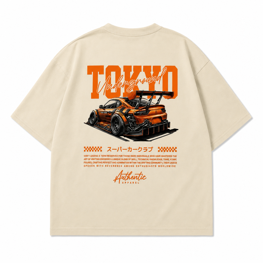 Tokyo Underground Graphic Oversized T-Shirt – Cream